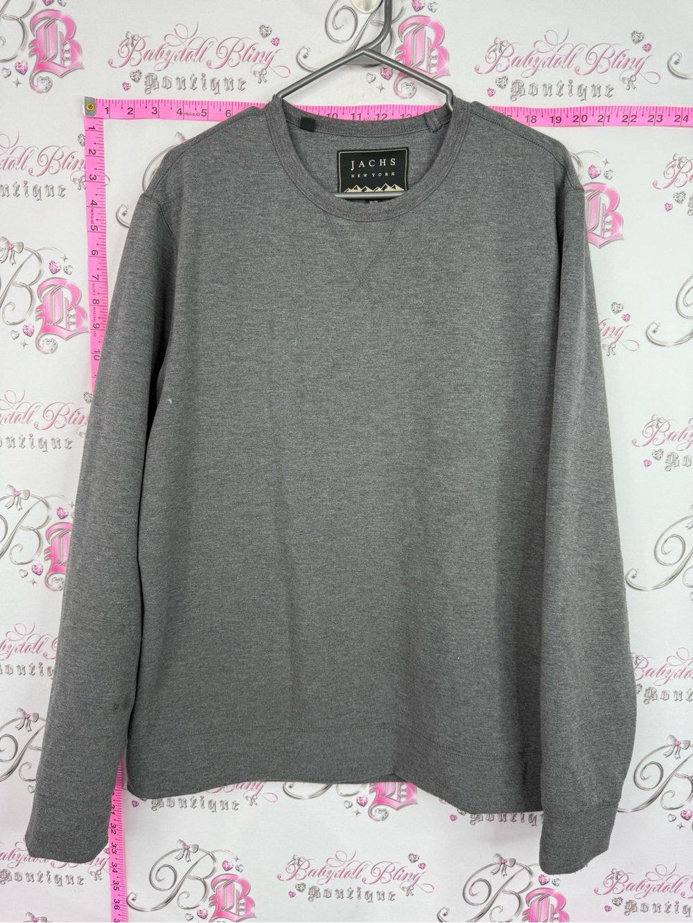 Jachs New York Men's Heather Gray Crewneck Sweater